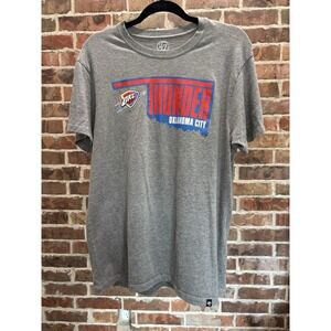 NBA OKC Thunder T-Shirt, Unisex Large,‎ Gray Tee with Oklahoma and OKC Logo
